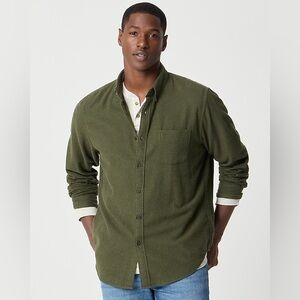 J. Crew Brushed twill button down shirt olive green XL
